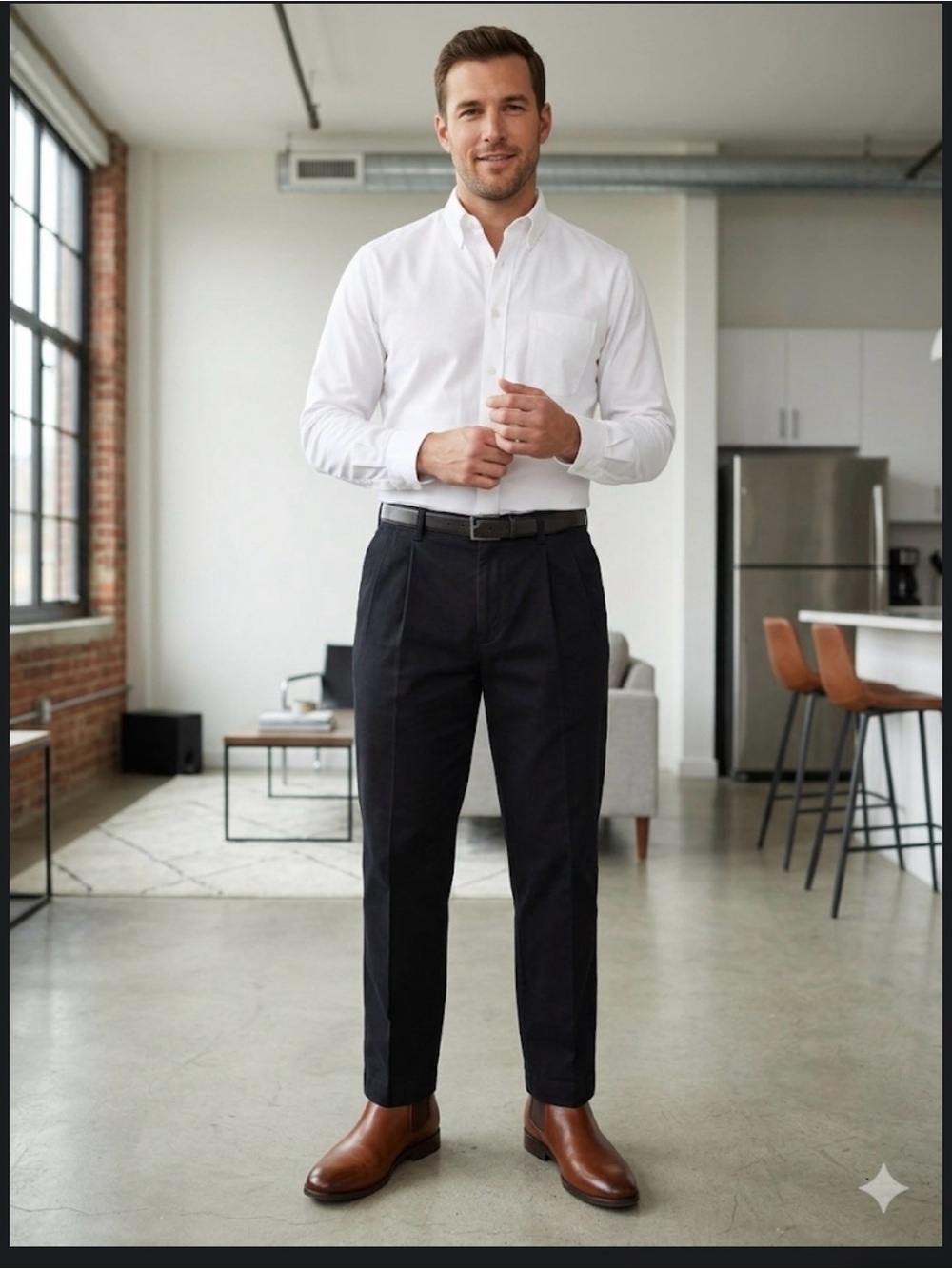 Men's Dockers Classic Fit Pleated Pants - Black - W34 L30 - EUC